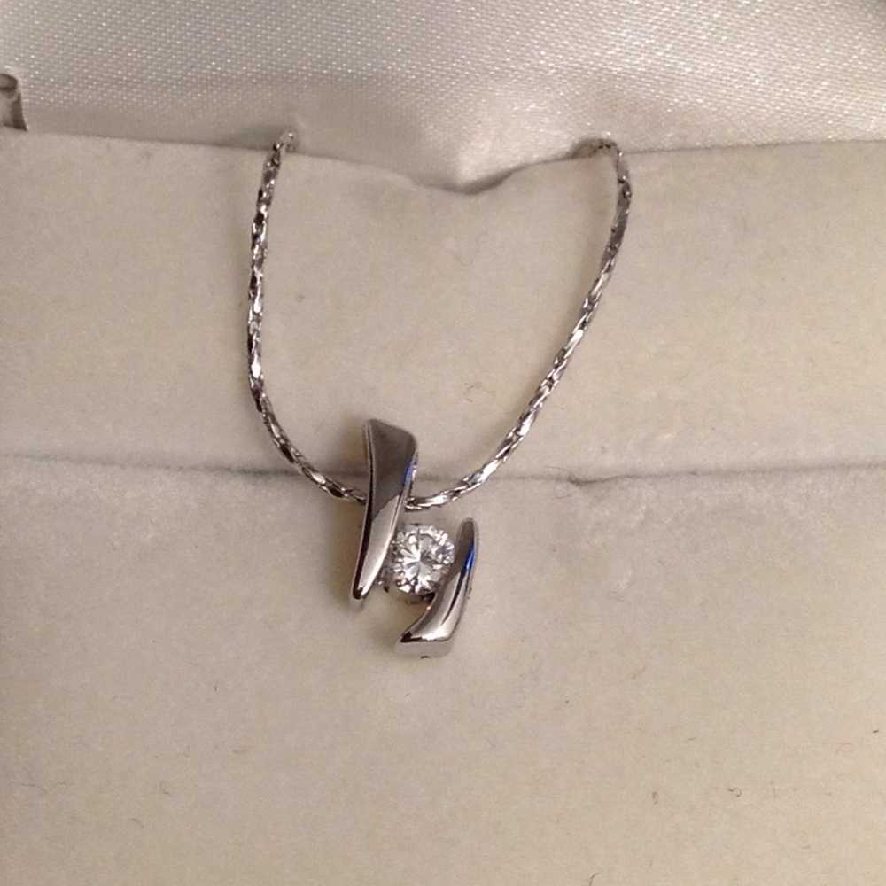 18K RGP CZ necklace